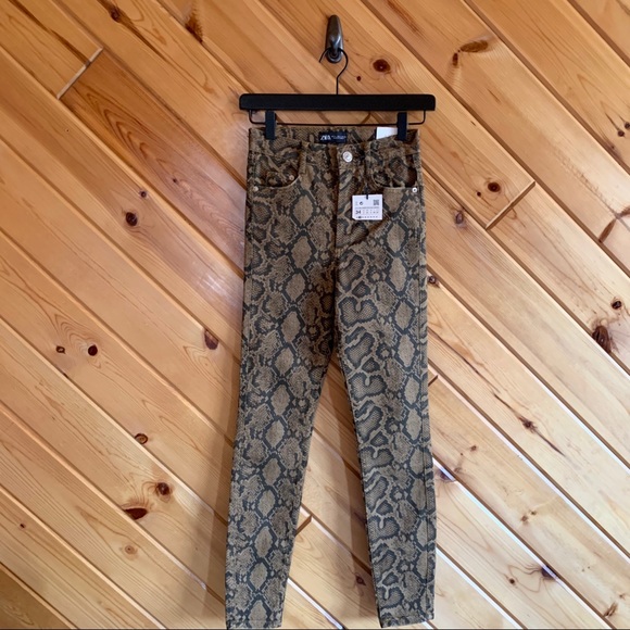 snakeskin high waisted jeans